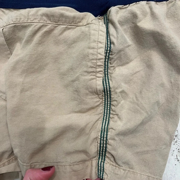 Bellerose Khaki Shorts with Green Side Stripe - Picture 5 of 7